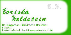 boriska waldstein business card